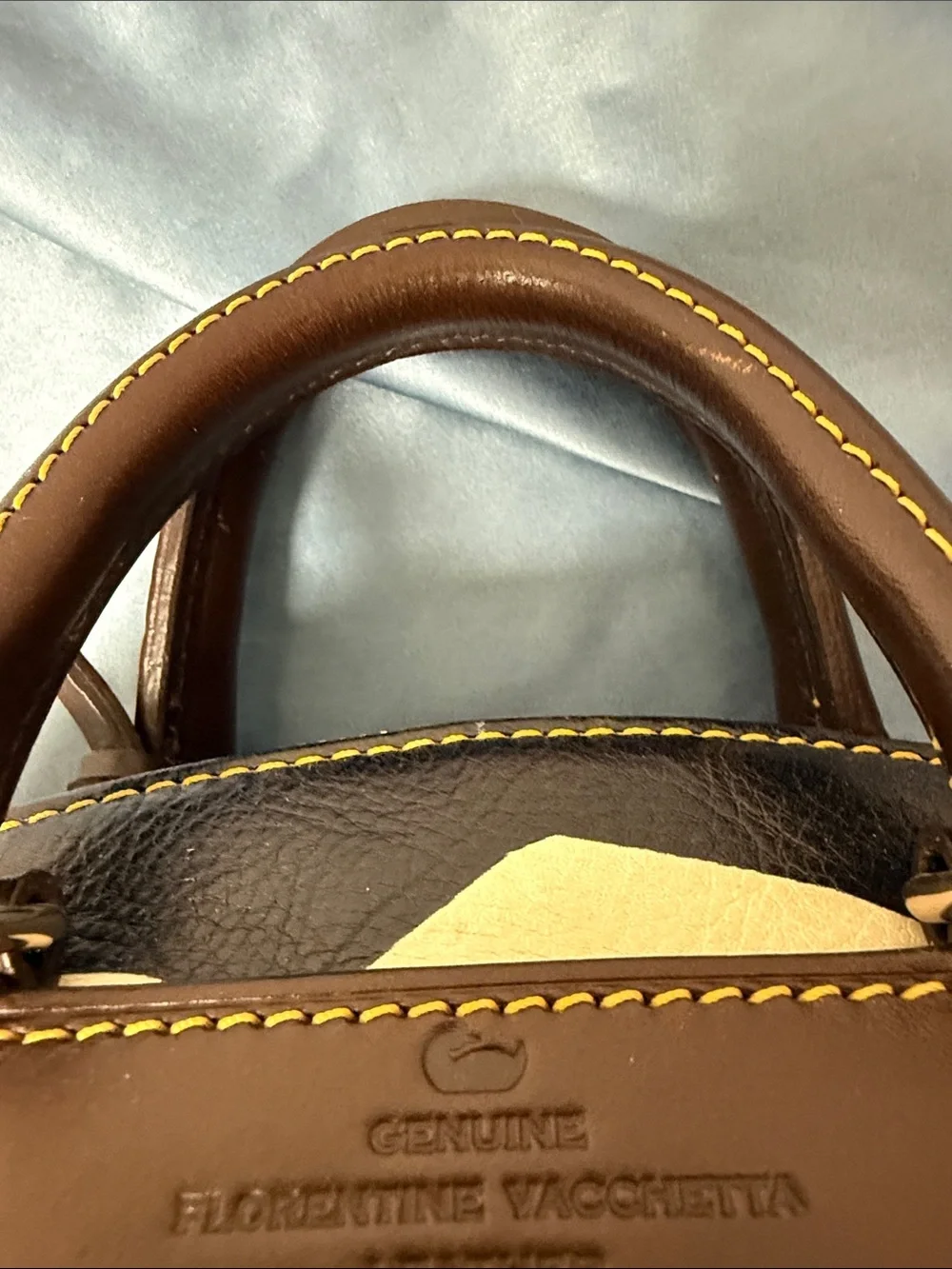 Dooney & Bourke Mini Juliette Brown and Cream Zebra Striped Leather Satchel